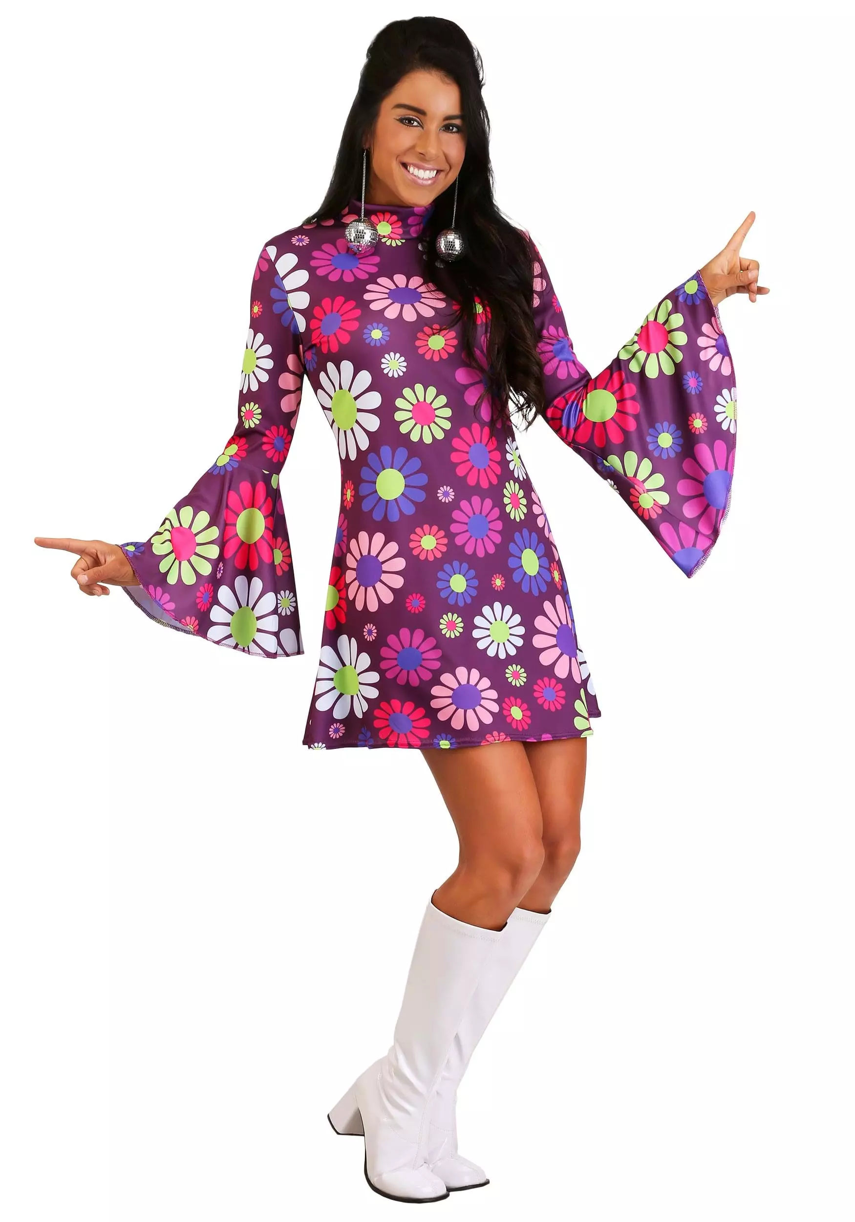 Fun Costumes Women's Adult Groovy Flower Power Costume - Image 2