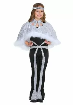 Fun Costumes Girls Dazzling Silver Disco Costume