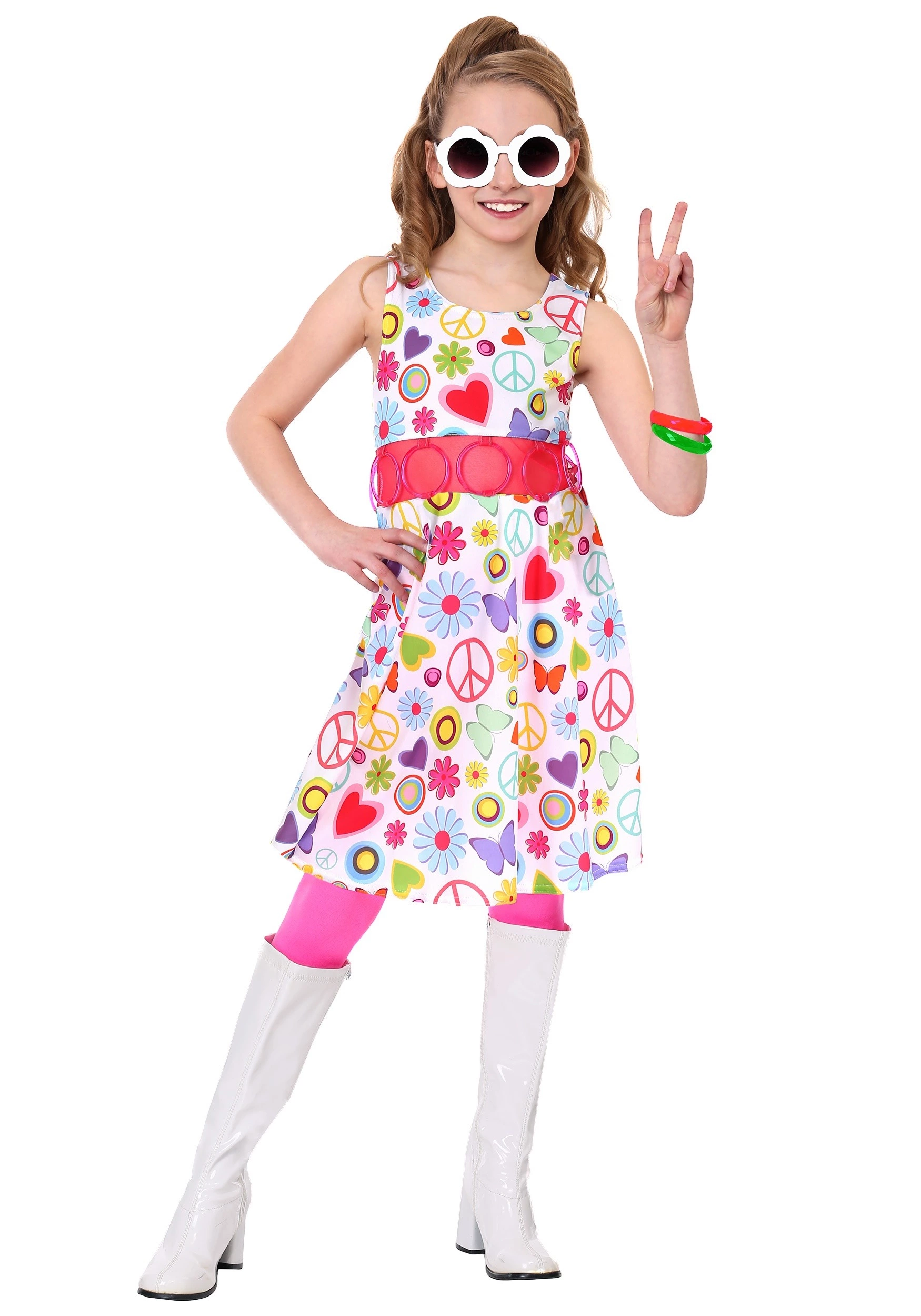 Fun Costumes Girls Peace & Love Hippie Costume