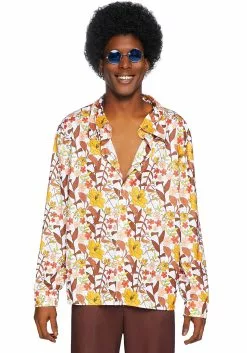 LEG AVENUE Men's 70s Floral Shirt