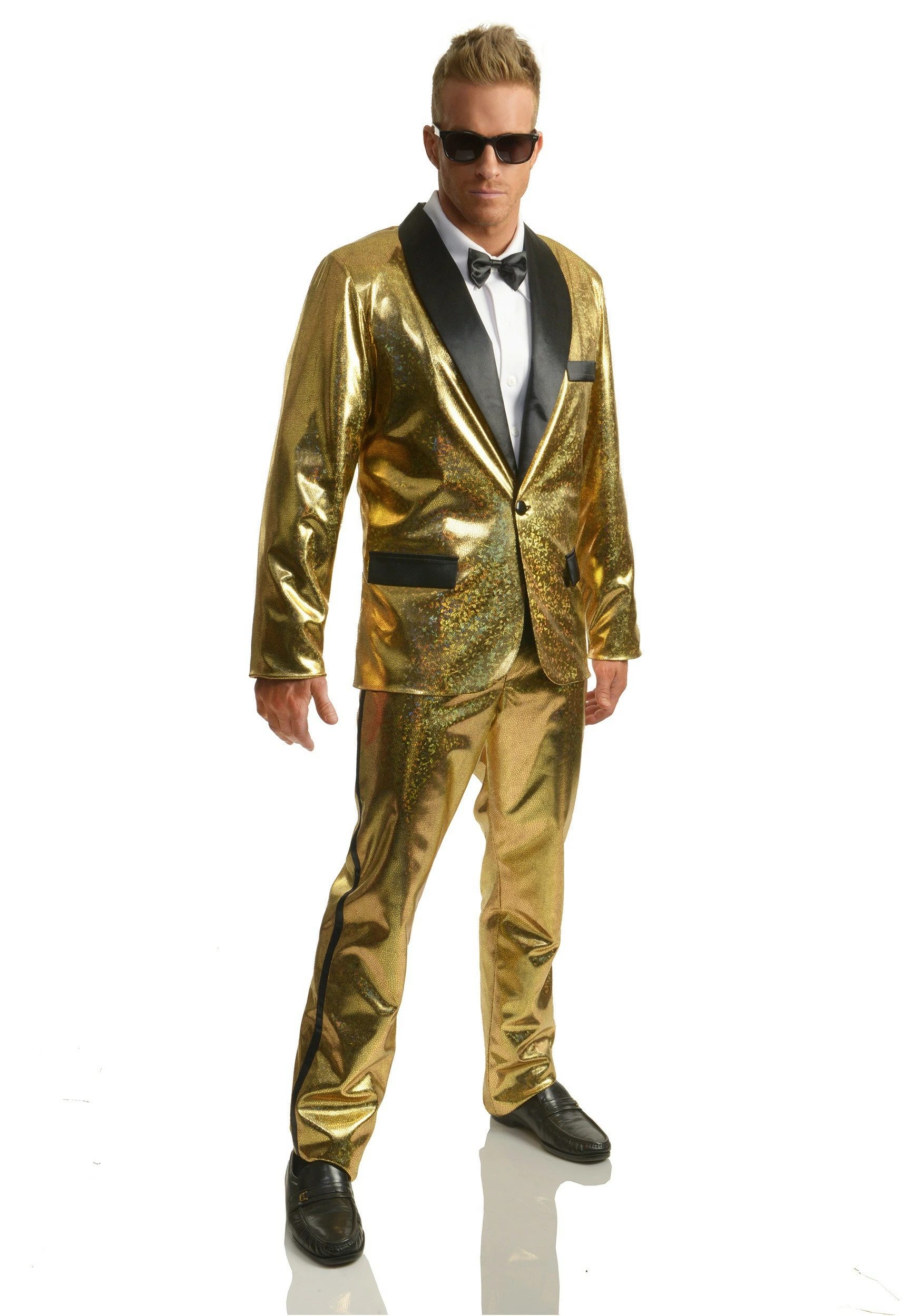 Charades Men's Gold Disco Ball Tuxedo Costume