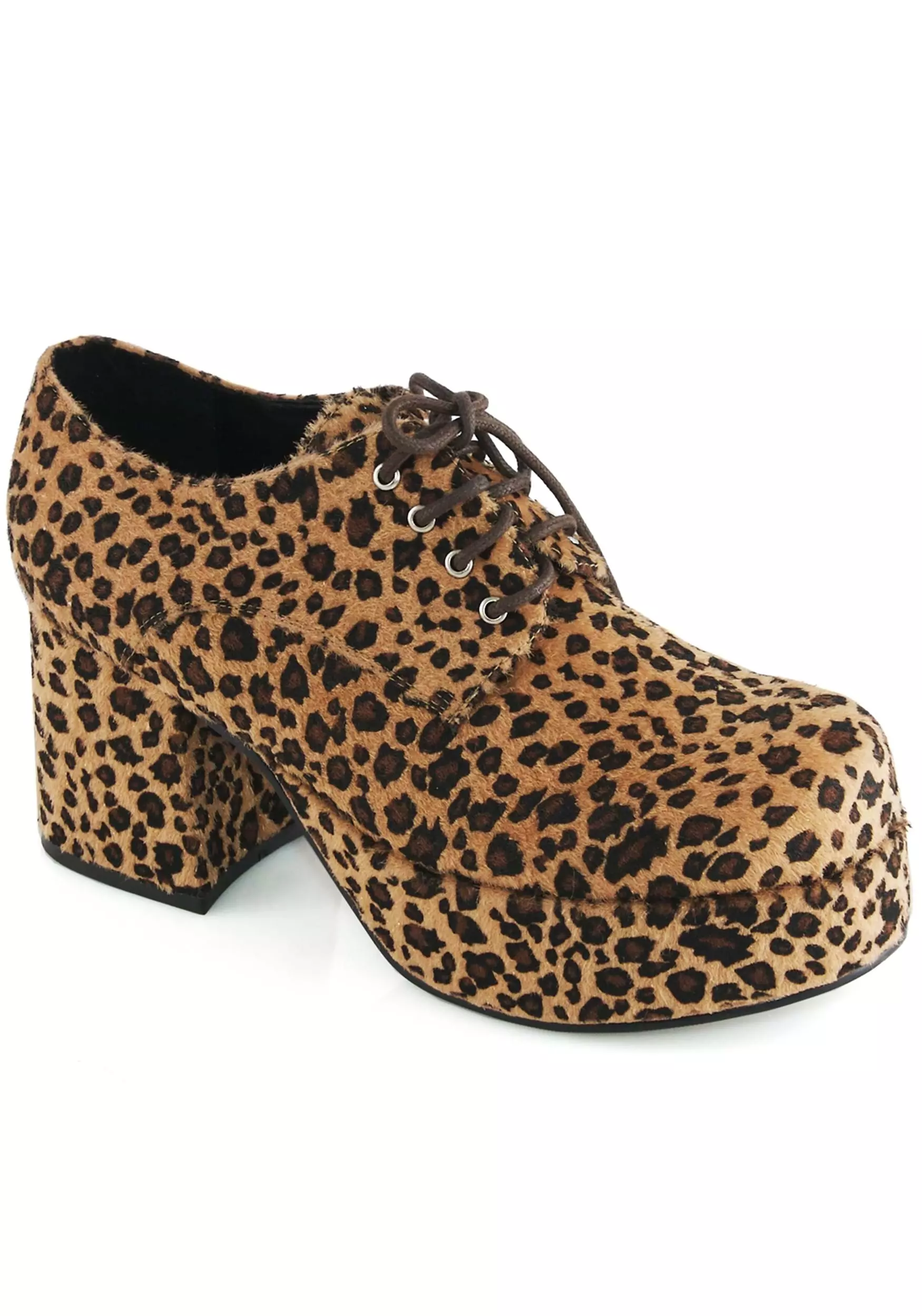 Ellie Leopard Platform Pimp Shoes For Men