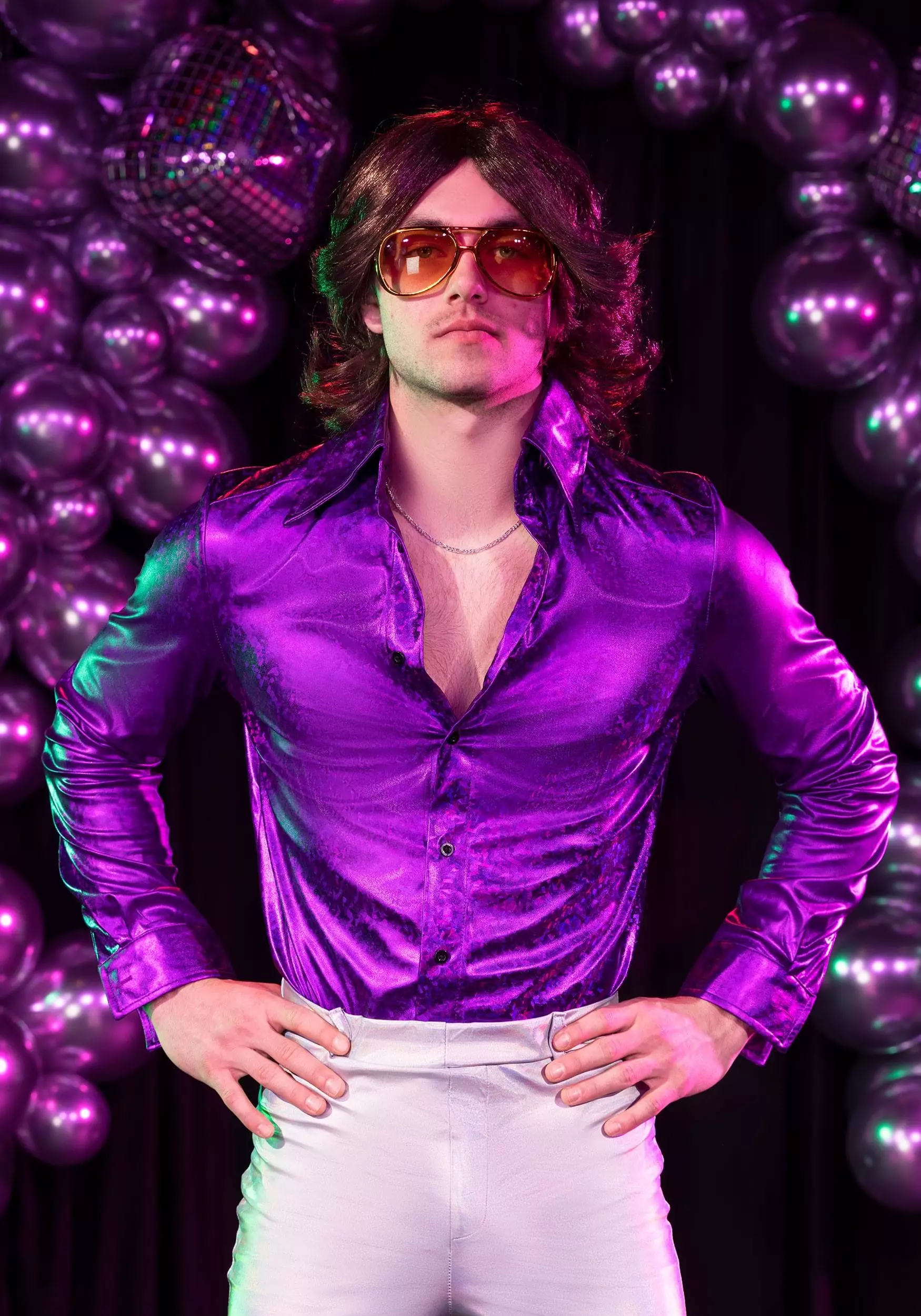 Fun Costumes Men's Shattered Glass Disco Shirt