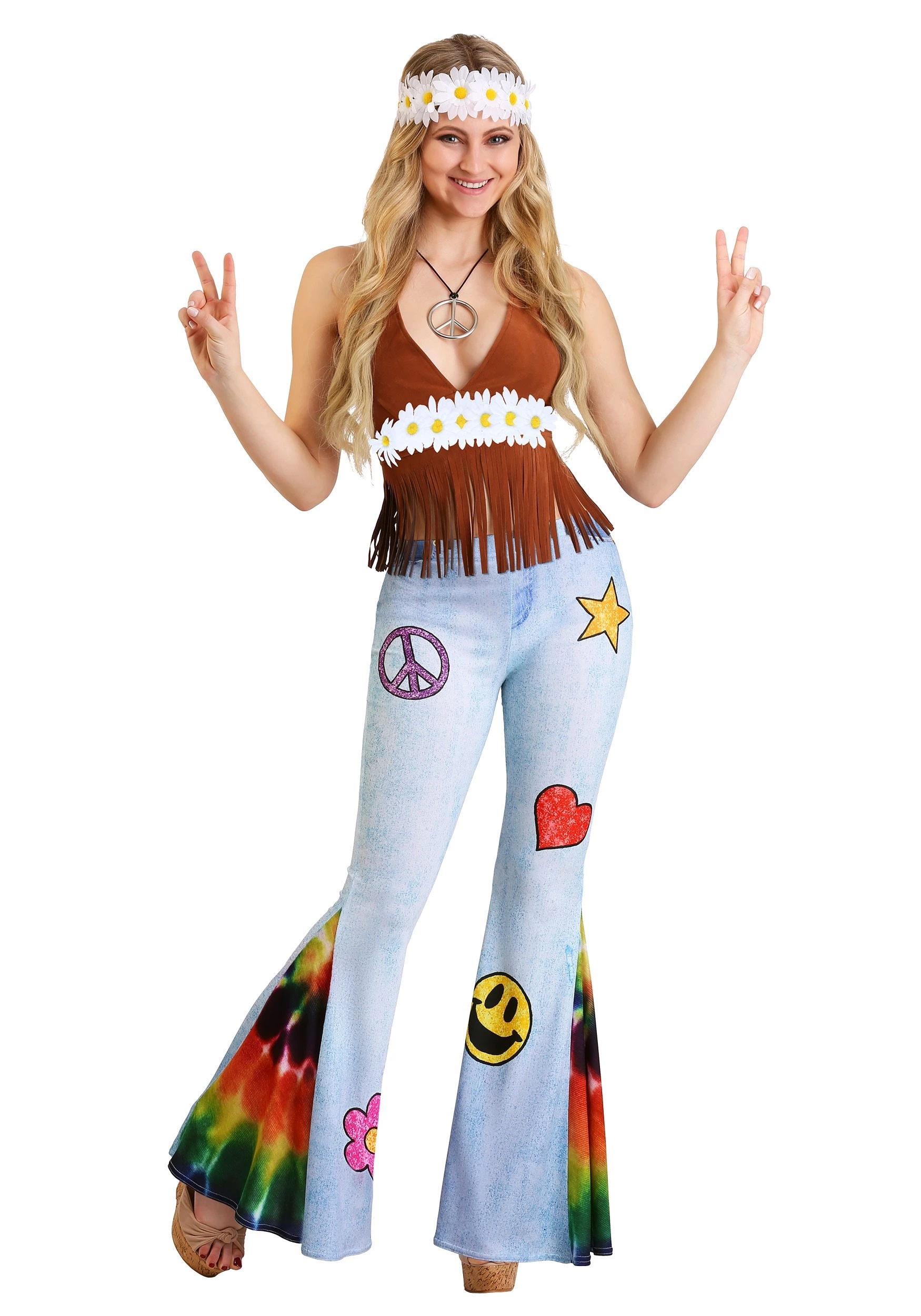 Fun Costumes Women's Patchwork Hippie Costume