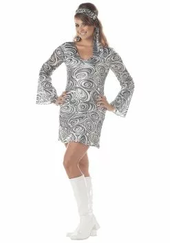 California Costume Collection Plus Size Disco Diva Dress Costume