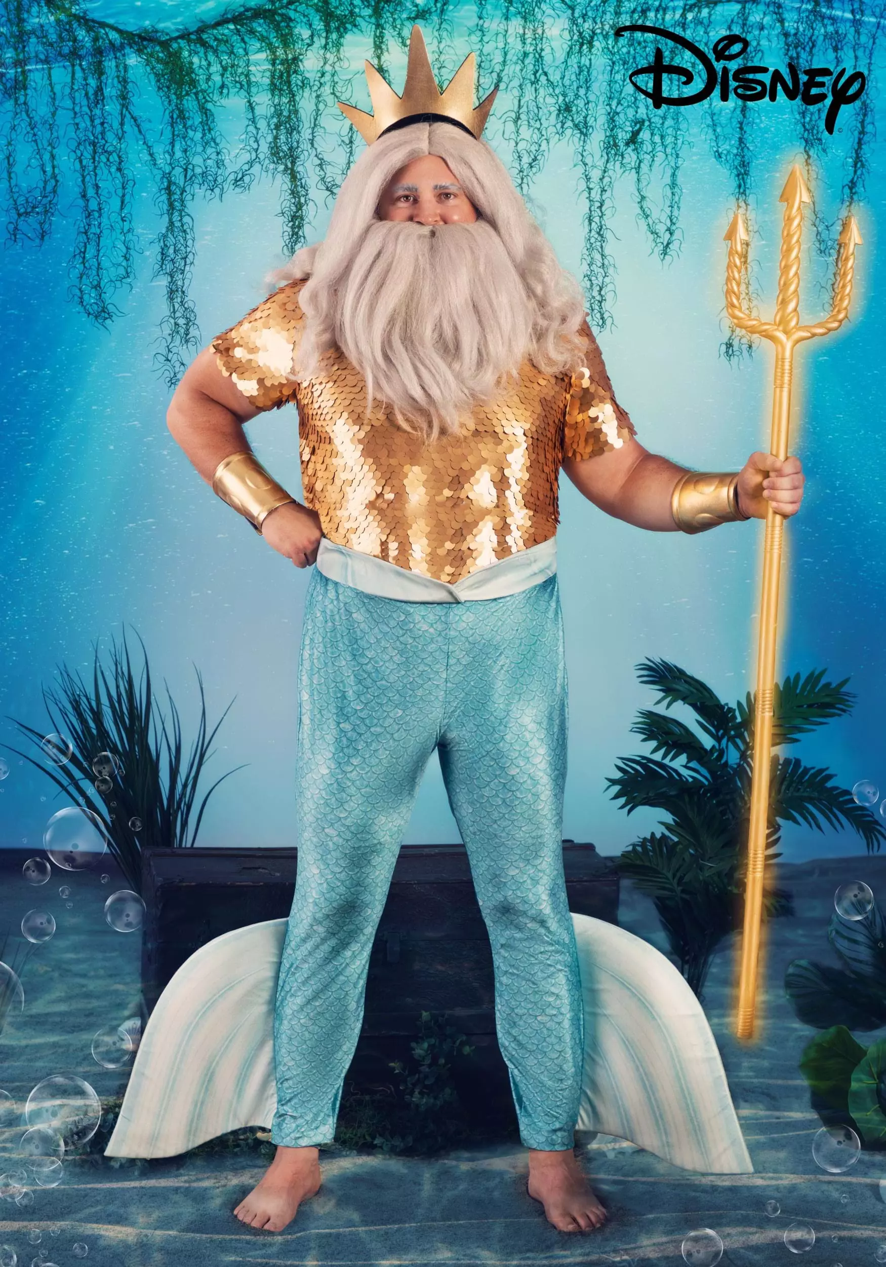 Fun Costumes Disney Plus Size Little Mermaid King Triton Costume For Men