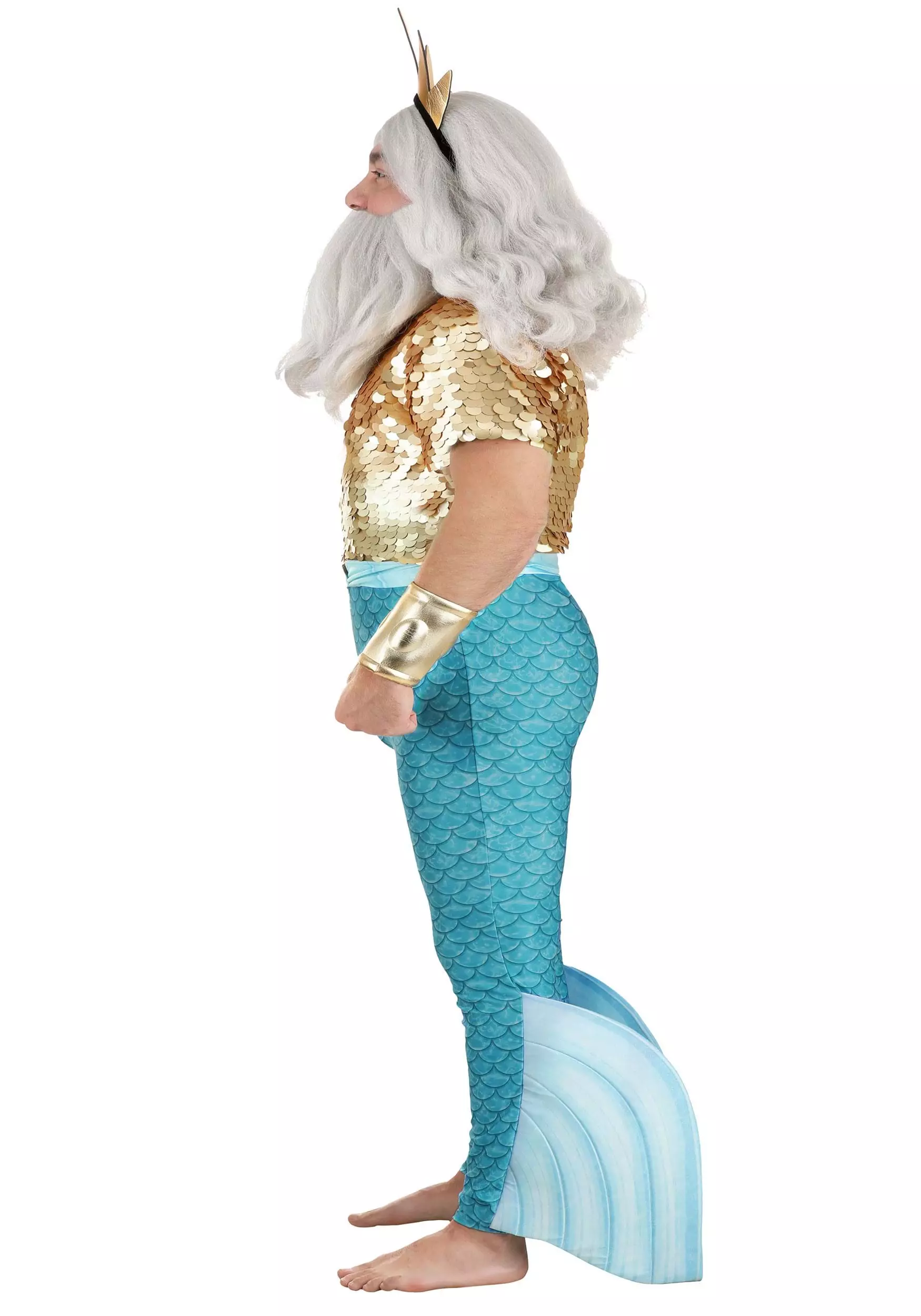 Fun Costumes Disney Plus Size Little Mermaid King Triton Costume For Men - Image 4