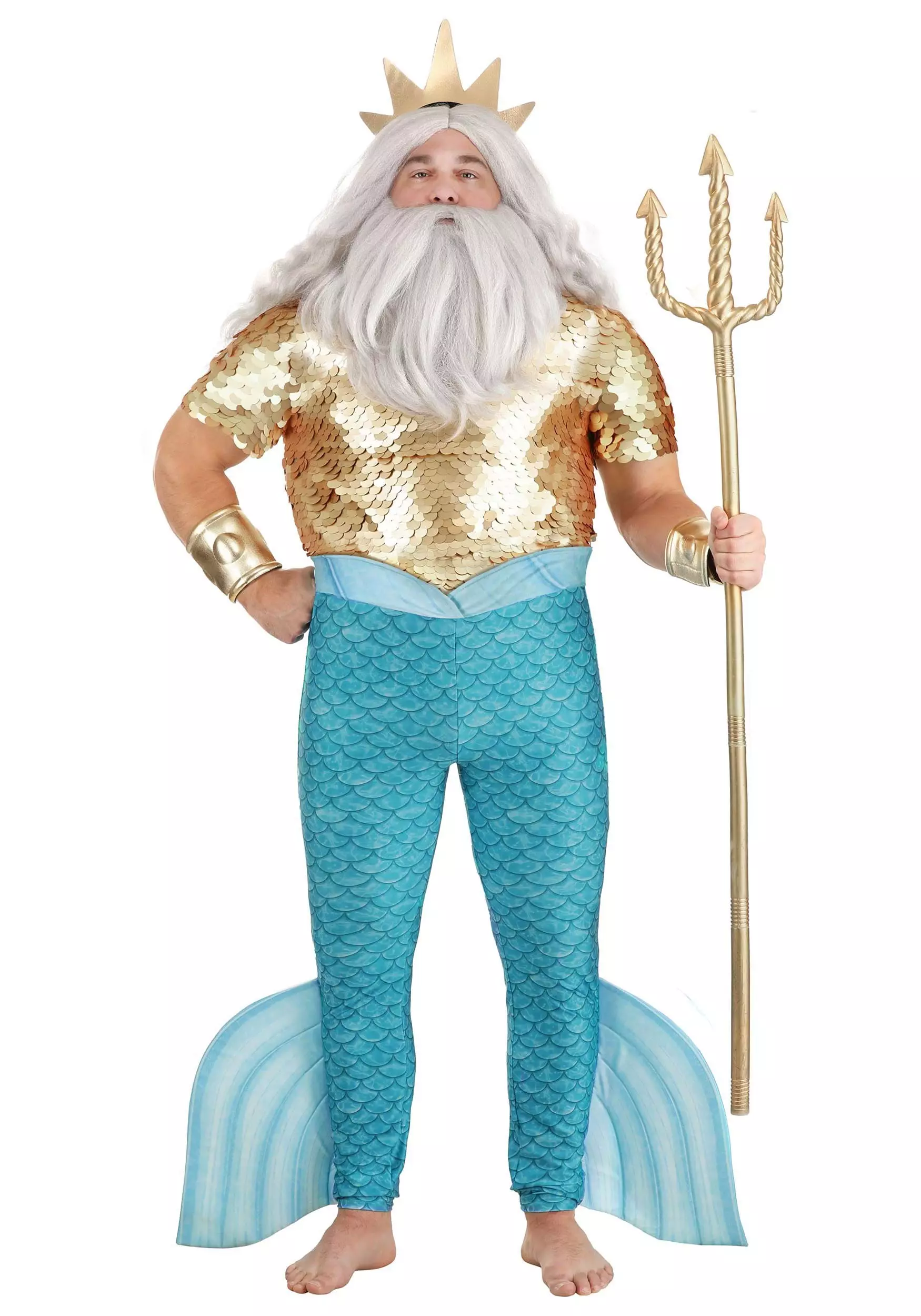 Fun Costumes Disney Plus Size Little Mermaid King Triton Costume For Men - Image 5