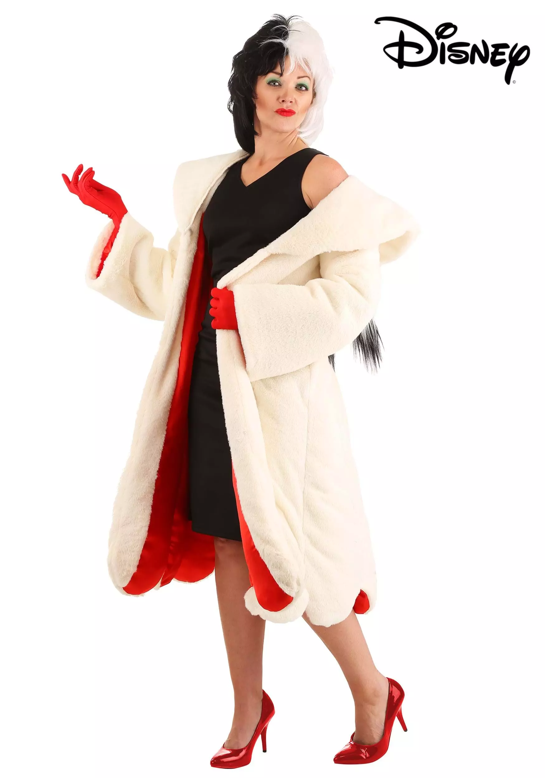 Fun Costumes Cruella De Vil Coat Costume For Women From Disney's 101 Dalmatians - Image 5