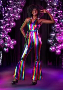 Boloparty Rainbow Rave Disco Costume For Women